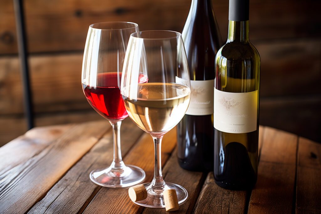 Des verres et une bouteille