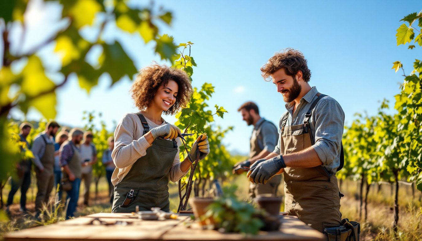 découvrez comment des jeunes vignerons de carcassonne perfectionnent leur technique grâce à un concours dédié à l'art de la taille de la vigne. suivez leur parcours formateur et plongez dans l'univers passionnant de la viticulture.