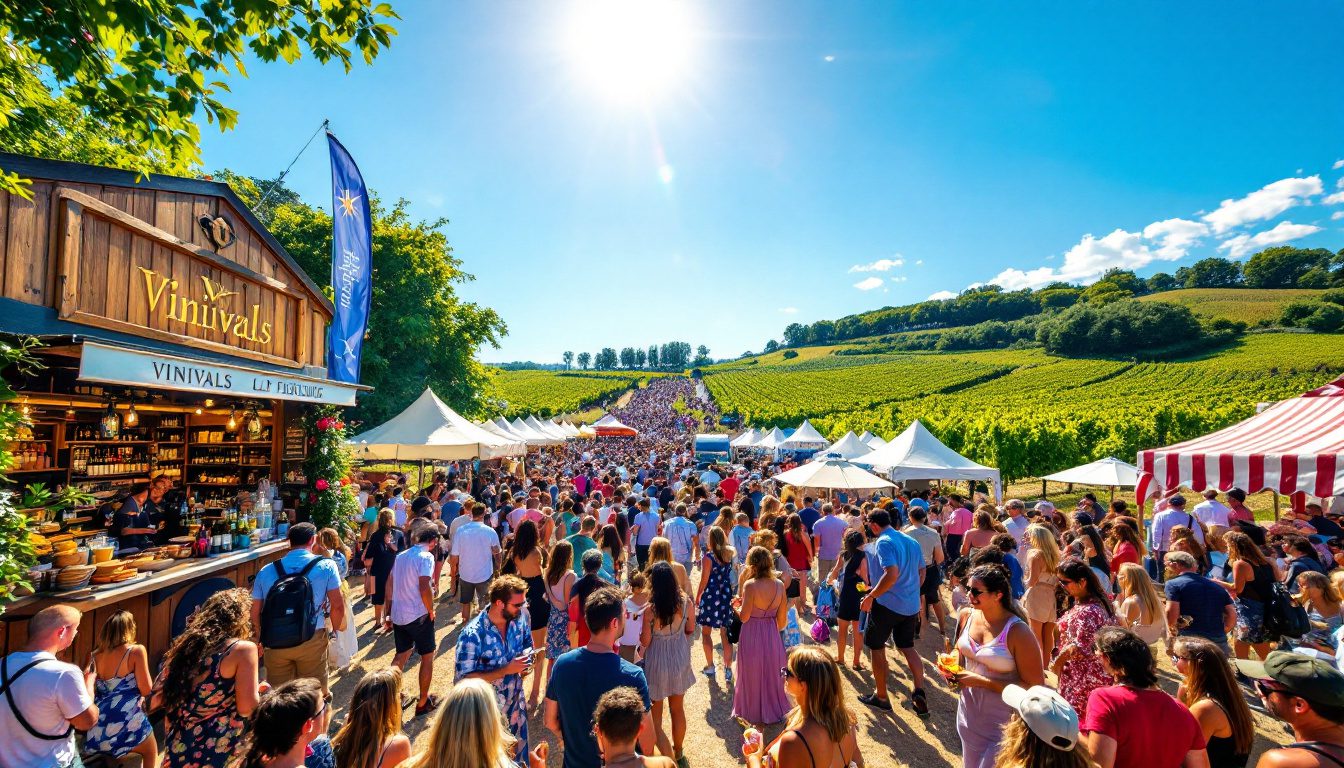 venez célébrer la richesse des vignobles français lors de vinivals, le rassemblement festif de ce week-end à vals-près-le puy. dégustations de vins, animations et rencontres avec les vignerons vous attendent pour un moment convivial et savoureux.