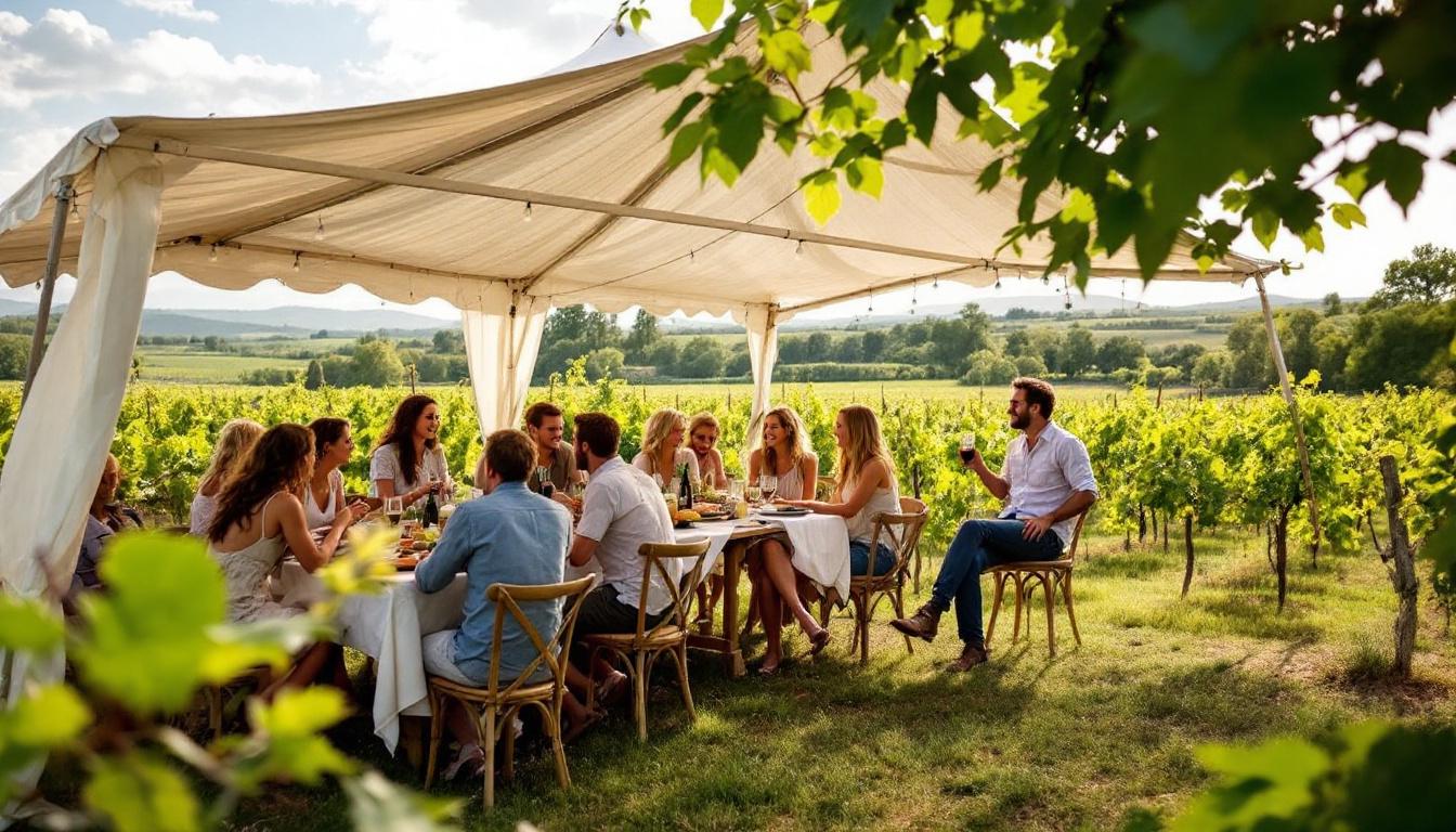 participez à l'événement 'apéro vigneron' à beaumes-de-venise, une rencontre festive dédiée à la promotion de la nouvelle génération d'agriculteurs. découvrez des vins locaux, partagez des moments conviviaux et soutenez l'innovation dans le monde viticole.